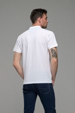 Φθηνό άσπρο λευκό Ανδρικό Πόλο Μπλουζάκι FR με Μπλε Πατιλέτα - Regular Fit