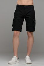 Ανδρική Cargo Βερμούδα με Τσέπες σε μαύρο χρώμα