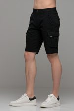 Ανδρική Cargo Βερμούδα με Τσέπες σε μαύρο χρώμα