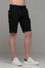 Ανδρική Cargo Βερμούδα με Τσέπες σε μαύρο χρώμα