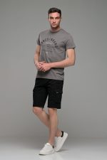 Ανδρική Cargo Βερμούδα με Τσέπες σε μαύρο χρώμα