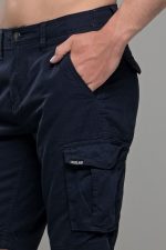 Ανδρική Cargo Βερμούδα με Τσέπες σε Μπλε Χρώμα