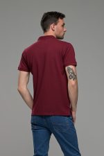 Φθηνό κόκκινο μπορντό Ανδρικό Πόλο Μπλουζάκι FR με Μπλε Πατιλέτα - Regular Fit