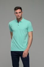 Φθηνό Πράσινο mint Ανδρικό Πόλο Μπλουζάκι FR με Μπλε Πατιλέτα - Regular Fit