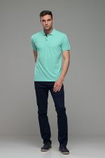 Φθηνό Πράσινο mint Ανδρικό Πόλο Μπλουζάκι FR με Μπλε Πατιλέτα - Regular Fit