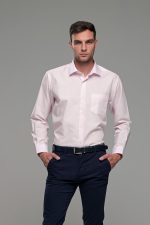 Φθηνό ροζ μακρυμάνικο ανδρικό πουκάμισο classic fit άνετη εφαρμογή