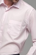 Φθηνό ροζ μακρυμάνικο ανδρικό πουκάμισο classic fit άνετη εφαρμογή
