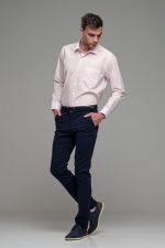 Φθηνό ροζ μακρυμάνικο ανδρικό πουκάμισο classic fit άνετη εφαρμογή