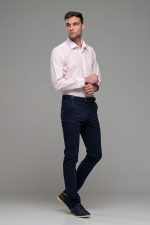 Φθηνό ροζ μακρυμάνικο ανδρικό πουκάμισο classic fit άνετη εφαρμογή