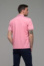 Πόλο ανδρικό μπλουζάκι ροζ MS με κοντό μανίκι και τσεπάκι – Slim Fit