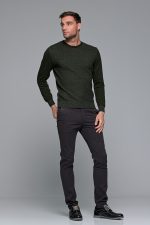 Γκρι ανθρακι ανδρικό παντελόνι chino υφασμάτινο MASSARO - Slim fit