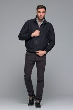 Γκρι ανθρακι ανδρικό παντελόνι chino υφασμάτινο MASSARO - Slim fit