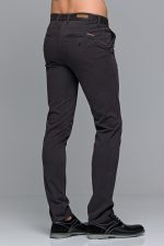 Γκρι ανθρακι ανδρικό παντελόνι chino υφασμάτινο MASSARO - Slim fit