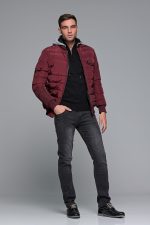 Μαύρο βαμβακερό ανδρικό πλεκτό FR με φερμουάρ