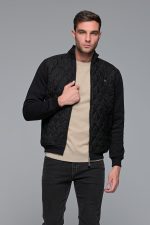 Βαμβακερό μπεζ ανδρικό πλεκτό FR με λαιμόκοψη - Image 2