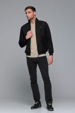 Βαμβακερό μπεζ ανδρικό πλεκτό FR με λαιμόκοψη