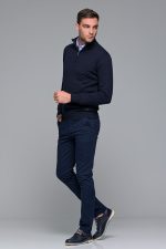 Μπλε βαμβακερό ανδρικό πλεκτό FR με φερμουάρ