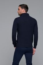 Μπλε βαμβακερό ανδρικό πλεκτό FR με φερμουάρ