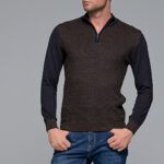 Ανδρικό πλεκτό πουλόβερ με φερμουάρ