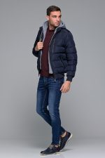 Βαμβακερό μπορντό ανδρικό πλεκτό FR με λαιμόκοψη