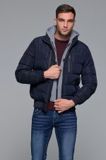 Βαμβακερό μπορντό ανδρικό πλεκτό FR με λαιμόκοψη