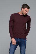Βαμβακερό μπορντό ανδρικό πλεκτό FR με λαιμόκοψη