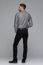 Denim μαύρο ανδρικό τζιν massaro με ελαστικό– Straight fit