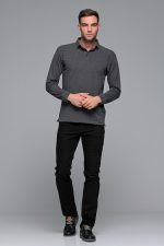 Denim μαύρο ανδρικό τζιν massaro με ελαστικό– Straight fit