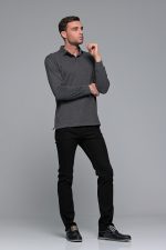 Denim μαύρο ανδρικό τζιν massaro με ελαστικό– Straight fit