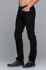 Denim μαύρο ανδρικό τζιν massaro με ελαστικό– Straight fit