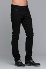 Denim μαύρο ανδρικό τζιν massaro με ελαστικό– Straight fit