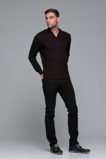 Denim μαύρο ανδρικό τζιν massaro με ελαστικό– Straight fit