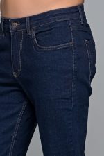 Denim ανδρικό τζιν massaro μπλε σκούρο με ελαστικό– Straight fit - Image 2