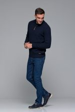 Denim ανδρικό τζιν massaro μπλε με ελαστικό– Straight fit