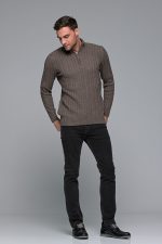 Denim γκρι ανδρικό τζιν massaro με ελαστικό– Straight fit