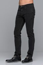 Denim γκρι ανδρικό τζιν massaro με ελαστικό– Straight fit