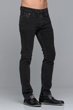 Denim γκρι ανδρικό τζιν massaro με ελαστικό– Straight fit