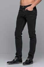 Denim γκρι ανδρικό τζιν massaro με ελαστικό– Straight fit