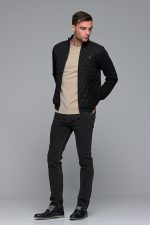 Denim γκρι ανδρικό τζιν massaro με ελαστικό– Straight fit