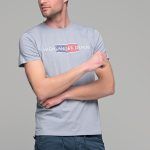 Ανδρικό κοντομάνικο t-shirt γκρι με στάμπα HGL DENIM - slim fit
