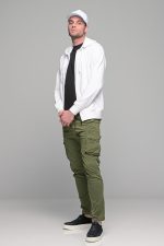 Λευκή ανδρική ζακέτα φούτερ