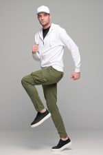 Λευκή ανδρική ζακέτα φούτερ