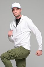 Λευκή ανδρική ζακέτα φούτερ