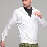 Λευκή ανδρική ζακέτα φούτερ