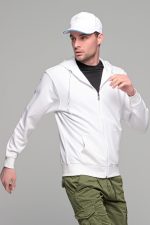 Λευκή ανδρική ζακέτα φούτερ