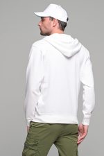 Λευκή ανδρική ζακέτα φούτερ