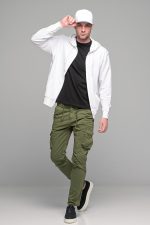 Λευκή ανδρική ζακέτα φούτερ