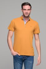 Κίτρινο μουσταρδί ανδρικό πόλο με πουα - regular fit