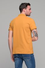 Κίτρινο μουσταρδί ανδρικό πόλο με πουα - regular fit