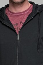 Μαύρη ανδρική ζακέτα φούτερ με φερμουάρ PAPARAZZI - Regular Fit